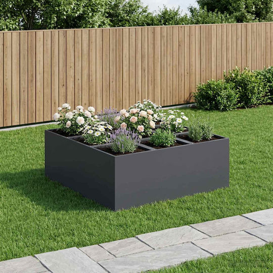 vidaXL Garten Pflanzgefäß Metallisch Anthrazit 100x100x20cm