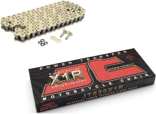 Motorcycle Drive Chain Self-Lubricating X Ring JTC 530 X1R GB Gold Black 122 Links JTC530X1RGB122RL