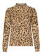 Damen Pullover Wolle Tierdruck Mehrfarbig