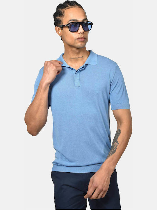 Berto Lucci Polo Long Sleeve Shirt Light Blue