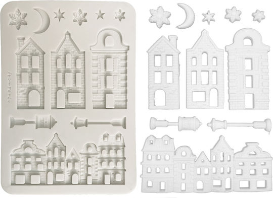 Καλούπι Σιλικόνης A5 15×21cm Stamperia Christmas Χριστουγεννιάτικο Χωριό