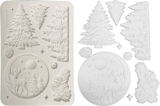Silicone Mold A5 15×21cm Stamperia Christmas Christmas Trees