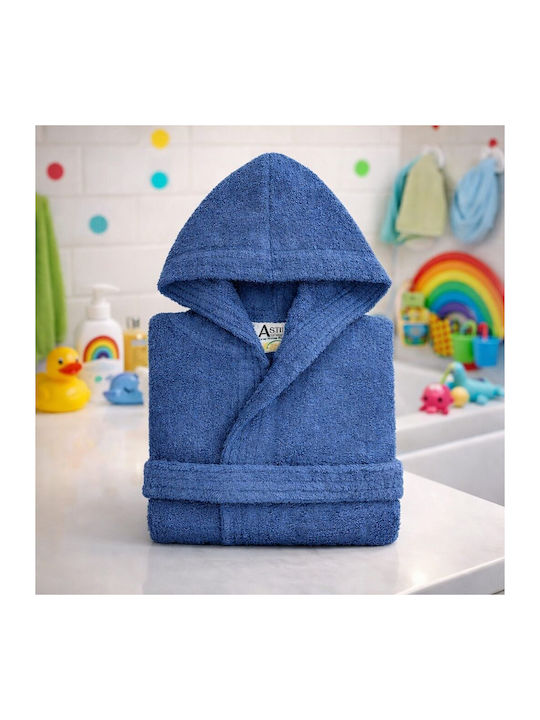 Astron Italy Kinderbademantel Navy Navy Blau Mit Kapuze