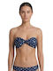 Sea Side Strapless Bikini Top Navy