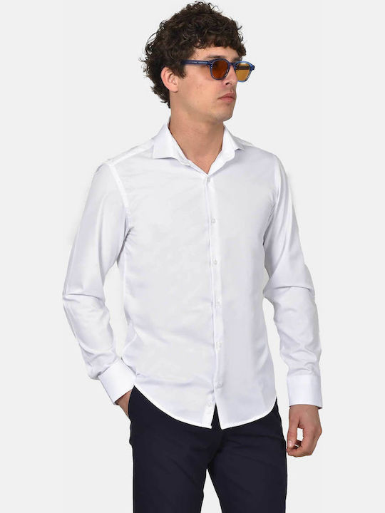 Berto Lucci Long Sleeve Shirt In Regular Fit White