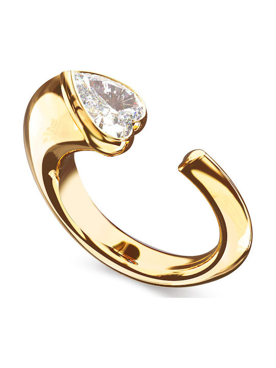 Guess Women's Ring with Stones from Gold Plated Steel