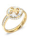 Guess Women's Ring with Stones from Gold Plated Steel