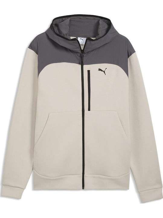 PUMA Ζακέτα Μπεζ με Κουκούλα