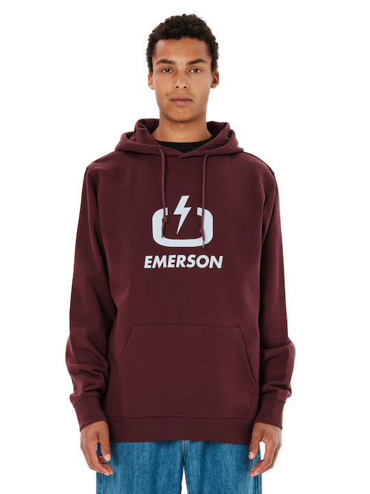 Emerson Φούτερ Μπορντό με Κουκούλα