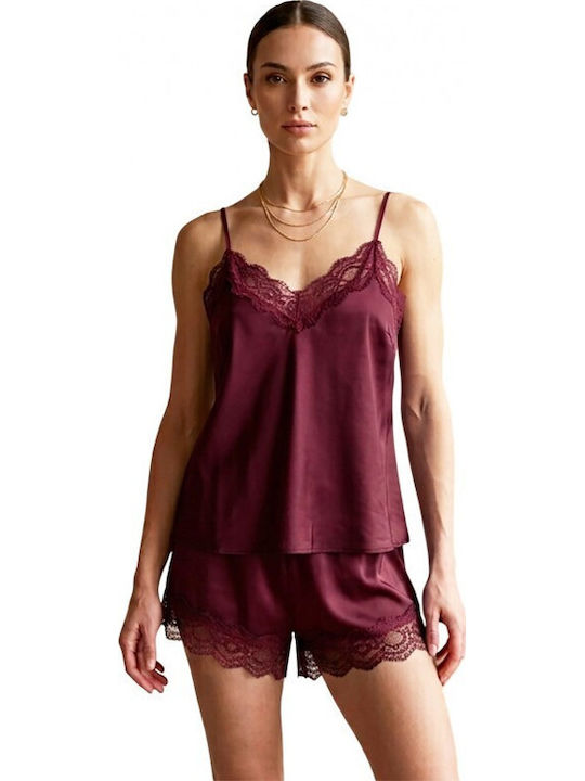 Jumelles Sommer Babydoll Burgunder