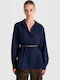 Μακρυμάνικο Γυναικείο Πουκάμισο Μπλε