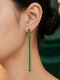 Grekas Gold Plated Green Dangle Earrings