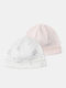 Set Kids Knitted Beige Beanie for Newborn