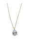 Gatsa Colier Cu Design Lacrimă Din Aur Galben 14 Carate Cu Zircon