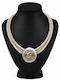 Liva Fashion Halskette Schwarz KN00039silber-gold
