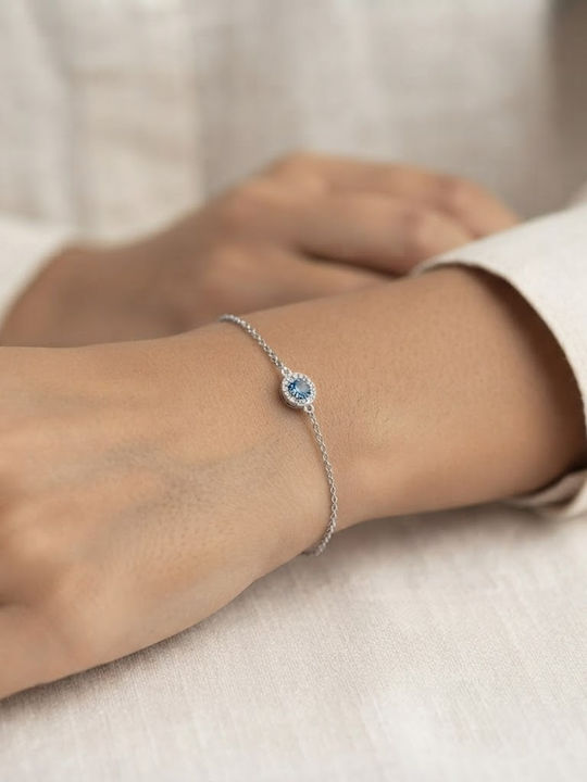 Women's Bracelet Rosette Made of Silver with Zircon