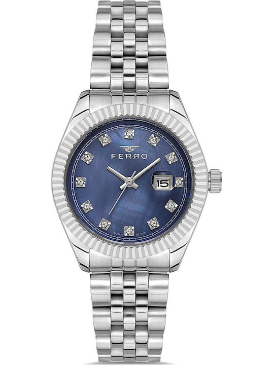 Ferro Herren Uhr Batterie Blau