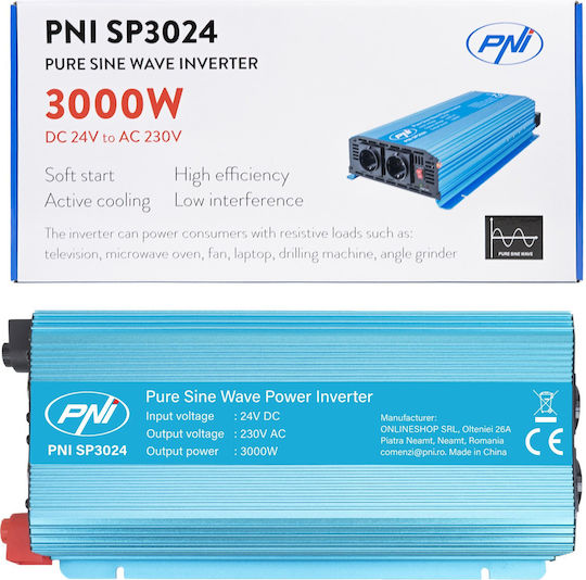 PNI Invertor Auto 3000W pentru Conversie 24V DC în 230V AC
