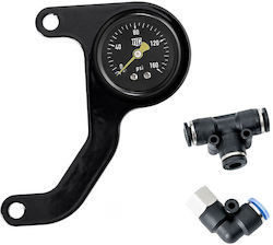 Οργανο Πίεσης Ανάρτησης Αέρος Harley Davidson Killer Custom M8 Air Ride Gauge Kit Black Face Gauge 6mm