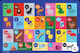 Mehrfarbiges Tischset Englisches Alphabet