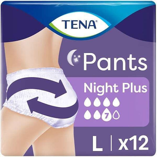 Tena Plus Night Inkontinenz-Unterwäsche Groß 12Einheiten