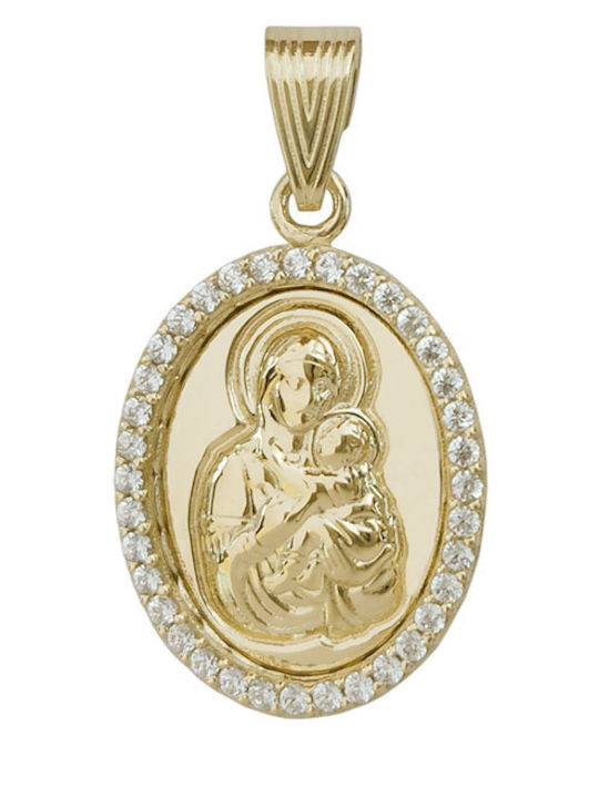 Daskalakis Pendant Kids Charm with Virgin Mary in 14K Gold 56709