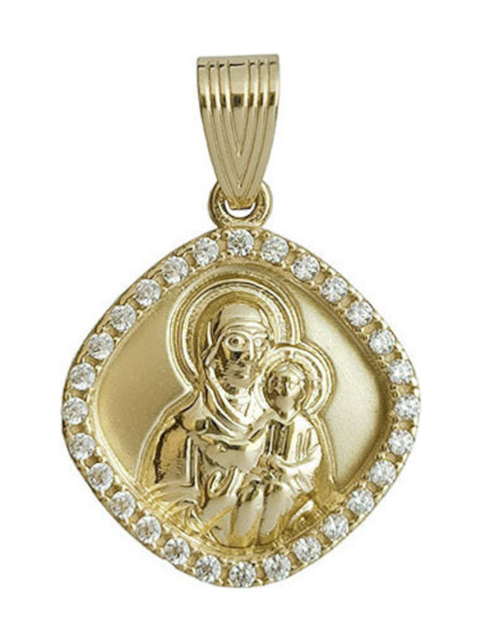 Daskalakis Pendant Kids Charm with Virgin Mary in 14K Gold 56710