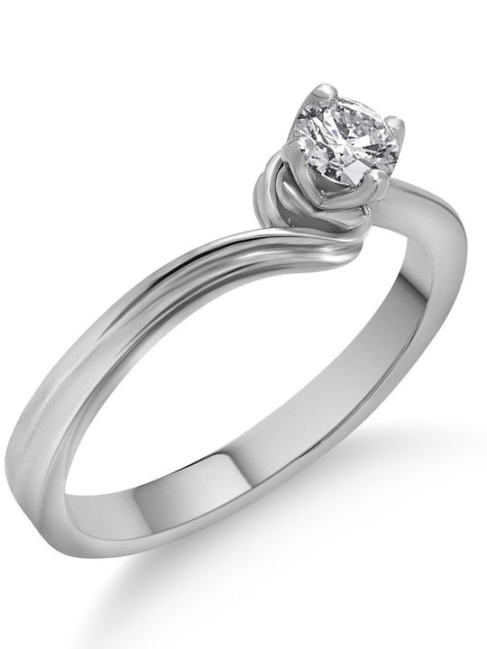 Diamond Jools Einzelner Stein aus Weißgold 18K mit Diamant