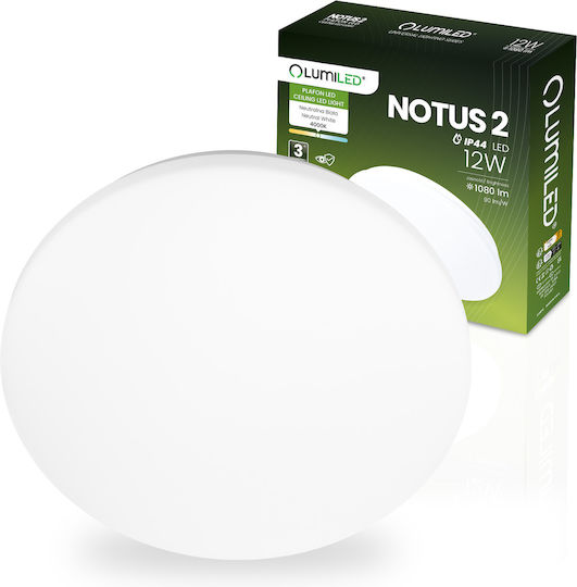 Φωτισător de Tavan LED de Perete Notus 2 12W Rotund 25 Cm IP44 Lumiled Φωτισător de Tavan LED de Perete Notus 2 12W Rotund 25 Cm IP44 Lumiled