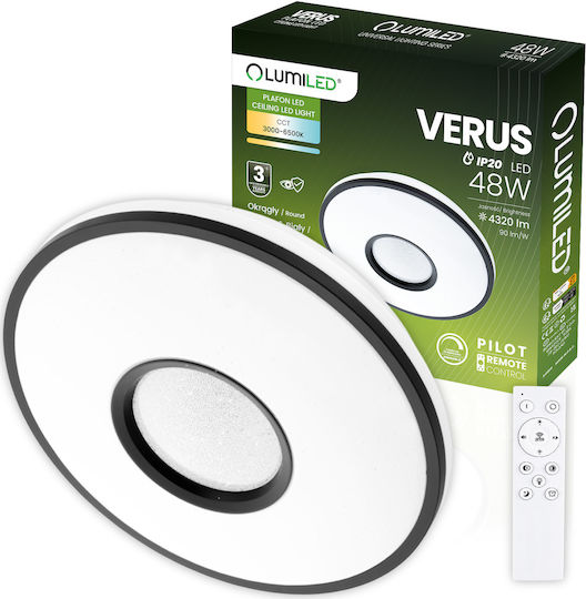 Corp de Iluminat Led de Tavan și de Perete Verus 48w Cct Alb Rotund 40cm + Telecomandă Lumiled Corp de Iluminat Led de Tavan și de Perete Verus 48w Cct Alb Rotund 40cm + Telecomandă Lumiled