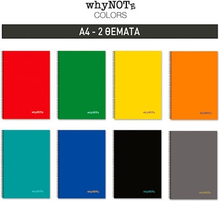 WhyNote Spirale Schulfachheft Geregelt A4 5 Themen Verschiedene Designs