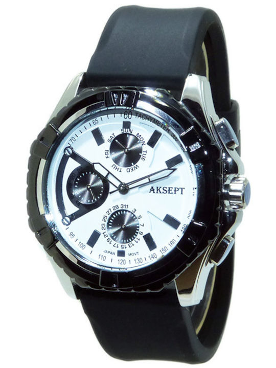 Aksept Мъжки Часовник 57.5mm На Батерия с Черна...
