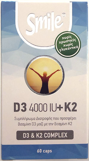 AM Health D3 4000iu & K2 100mcg Vitamin for Bone Health 60 Capsules