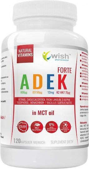 Wish Pharmaceutical Vitamin ADEK Forte in MCT oil Мултивитамин 120 меки капсули