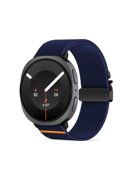 Tech-Protect Nylon Verschluss Samsung Galaxy Watch 8 9 Classic 40 44 46 Mm Marineblaue Tragbare Bänder