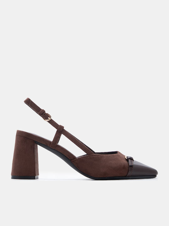 Pointed Toe Heels With Medium Brown Heel