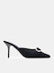 Suede Damen Pantoletten mit Hoch Absatz in Schwarz