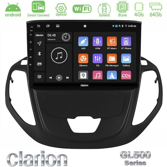 Clarion Car Audio System for Ford Courier / Transit Courier 2015-2023 (Bluetooth/USB/WiFi/GPS/Apple CarPlay/Android Auto) with 9" Touch Screen