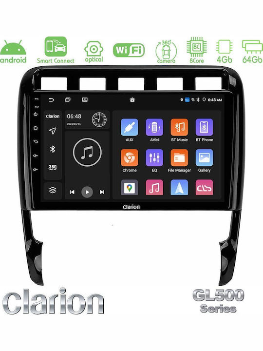 Clarion Car Audio System for Porsche Cayenne 2003-2010 Bluetooth USB WiFi GPS Apple CarPlay Android Auto with 9" Touch Screen