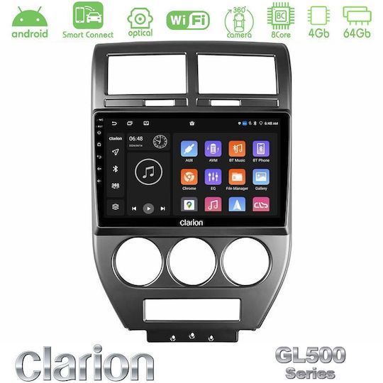 Clarion Car Audio System for Jeep Compass / Patriot 2007-2008 (Bluetooth/USB/WiFi/GPS/Apple CarPlay/Android Auto) with 10" Touch Screen