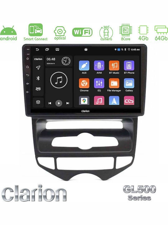Clarion Auto-Audiosystem für Hyundai ix20 2010-2020 mit A/C (Bluetooth/USB/Eingebautes Wi-Fi / GPS / Apple CarPlay / Android Auto) mit Touchscreen 10 Zoll