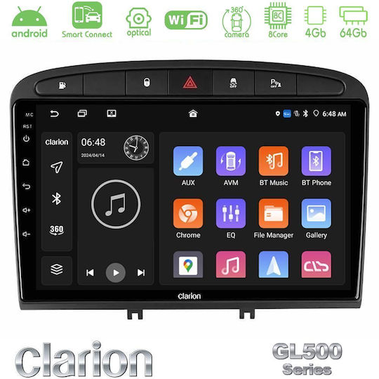 Clarion Car Audio System for Peugeot 308 / RCZ Bluetooth USB WiFi GPS Apple CarPlay Android Auto with 9" Touch Screen