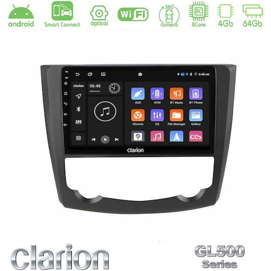 Clarion Car Audio System for Renault Kadjar 2015-2021 Bluetooth USB WiFi GPS Apple CarPlay Android Auto with 9" Touch Screen