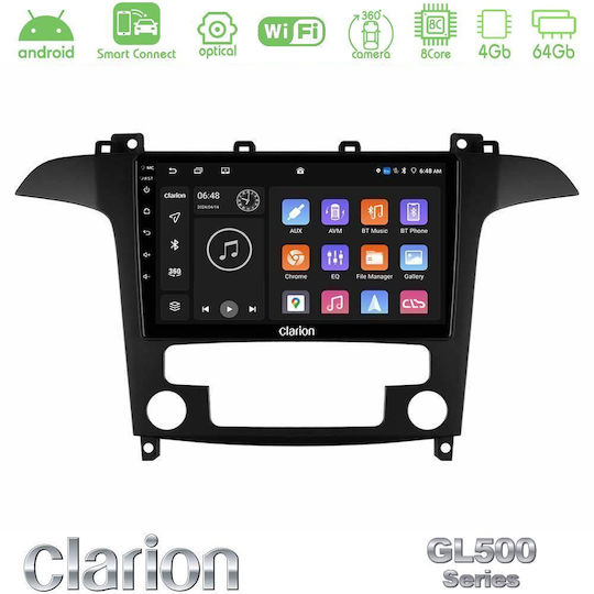 Clarion Car Audio System for Ford S-Max 2006-2012 (Bluetooth/USB/WiFi/GPS/Apple CarPlay/Android Auto) with 9" Touch Screen