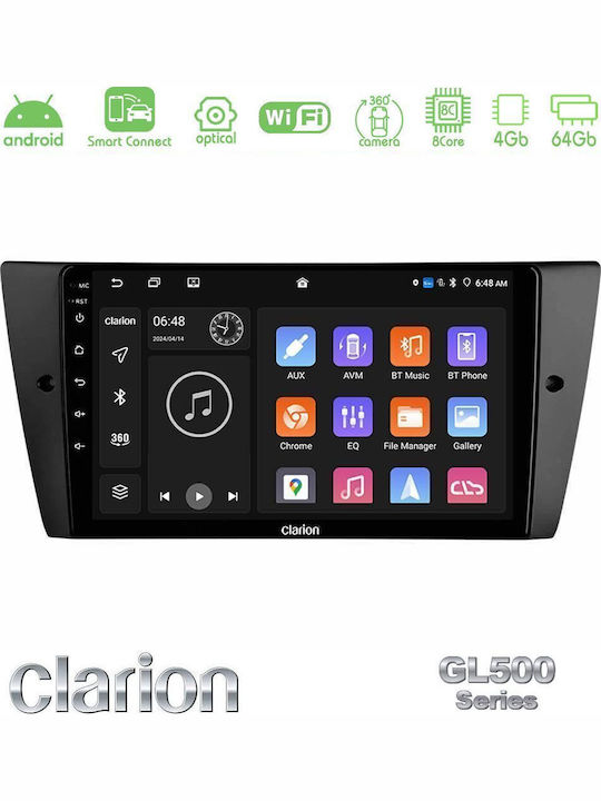 Clarion Автомобилна Аудио Система за BMW Серия 3 (E90) / Серия 3 / E90 2006-2011 (Bluetooth/USB/Wi-Fi/GPS/Apple CarPlay/Android Auto) с Touch Screen 9"