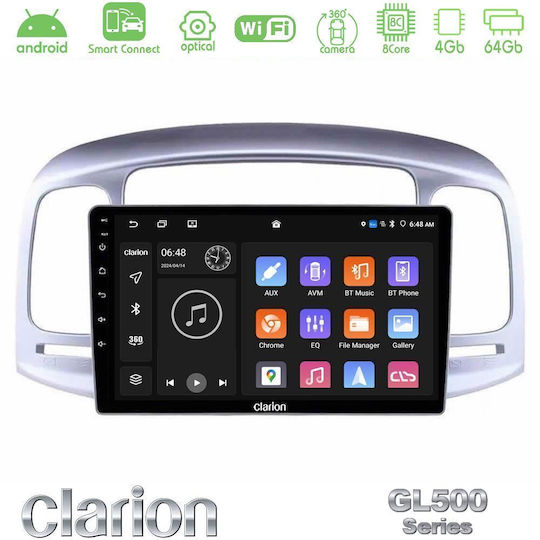 Clarion Auto-Audiosystem für Hyundai Accent 2006-2011 mit Touchscreen 9" Bluetooth USB WiFi GPS Apple CarPlay Android Auto