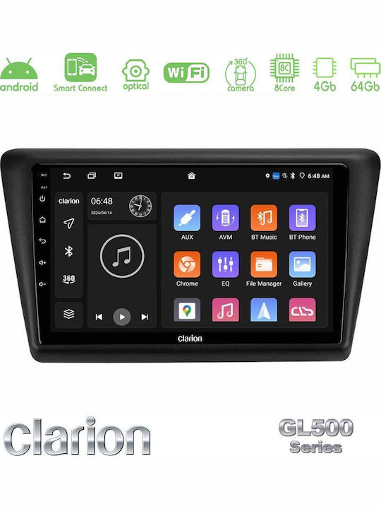 Clarion Car Audio System for Skoda Rapid 2013-2017 Bluetooth USB WiFi GPS Apple CarPlay Android Auto with 9" Touch Screen