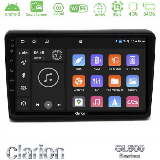 Clarion Car Audio System for Citroen C5 2008-2019 (Bluetooth/USB/WiFi/GPS/Apple CarPlay/Android Auto) with 10" Touch Screen