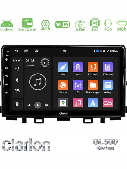 Clarion Ηχοσύστημα Αυτοκινήτου για Kia Stonic / Rio (Bluetooth/USB/WiFi/GPS/Apple-Carplay/Android-Auto) με Οθόνη Αφής 9"