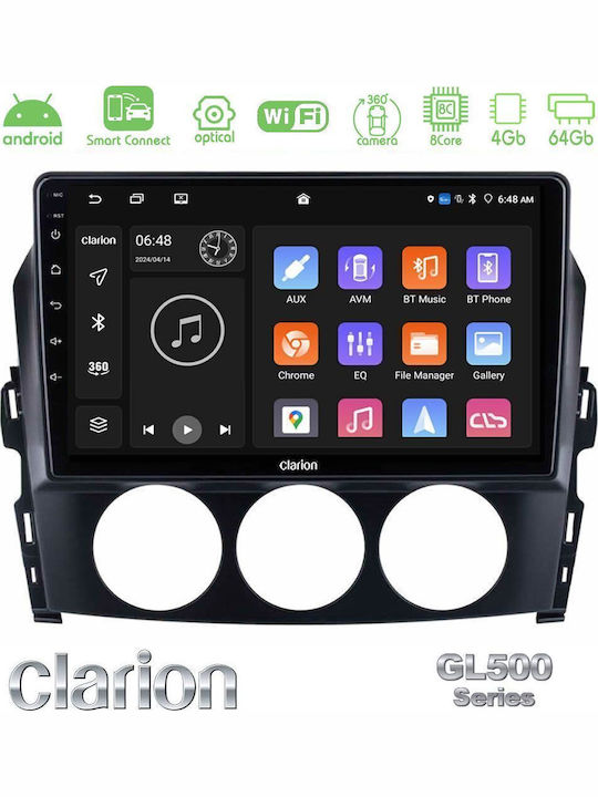 Clarion Ηχοσύστημα Αυτοκινήτου για Mazda MX-5 2006-2008 (Bluetooth/USB/WiFi/GPS/Apple-Carplay/Android-Auto) με Οθόνη Αφής 9"